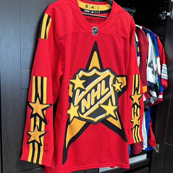 Men's 2024 NHL All-Star Game adidas x drew house Red Primegreen Authentic Jersey - Picture 3 of 6